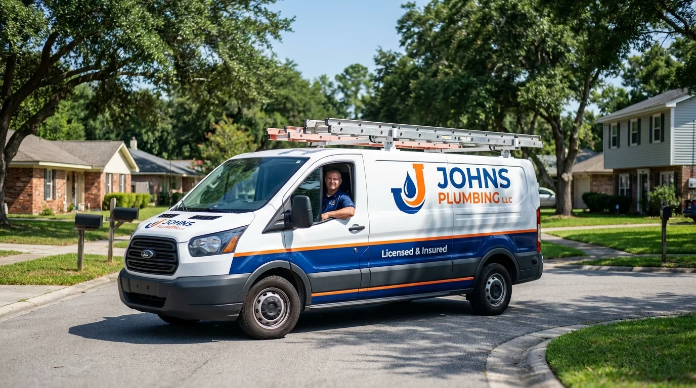 Johns Plumbing LLC service van in Sanford, FL